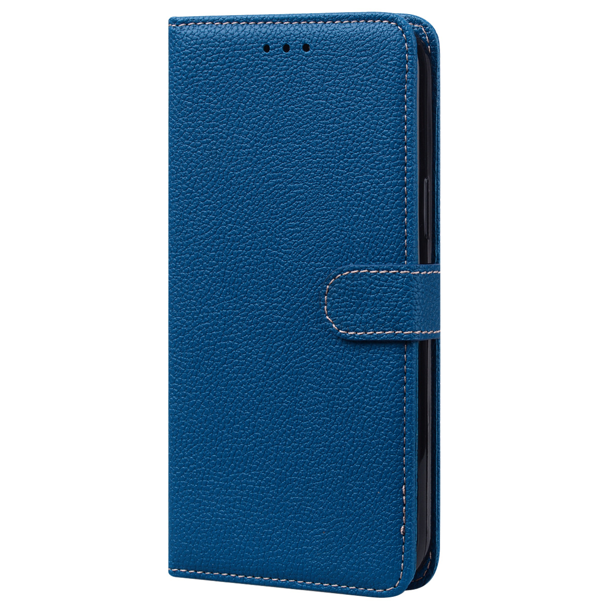 Samsung Galaxy A21 Book case Hoesje met Camera Bescherming - Kunstleer - Pasjeshouder - Koord -  Samsung Galaxy A21 – Blauw