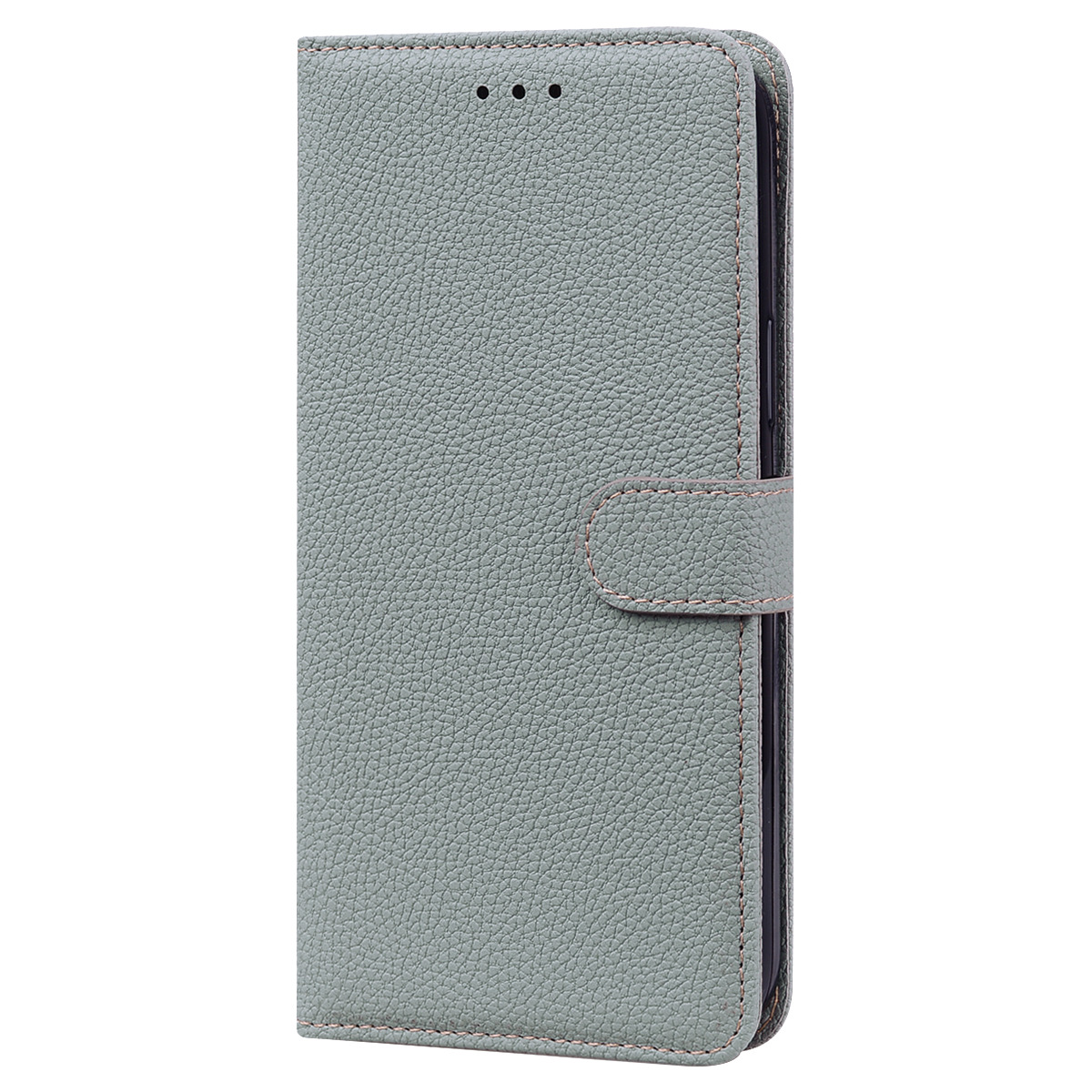 Samsung Galaxy A21 Book case Hoesje met Camera Bescherming - Kunstleer - Pasjeshouder - Koord -  Samsung Galaxy A21 – Grijs