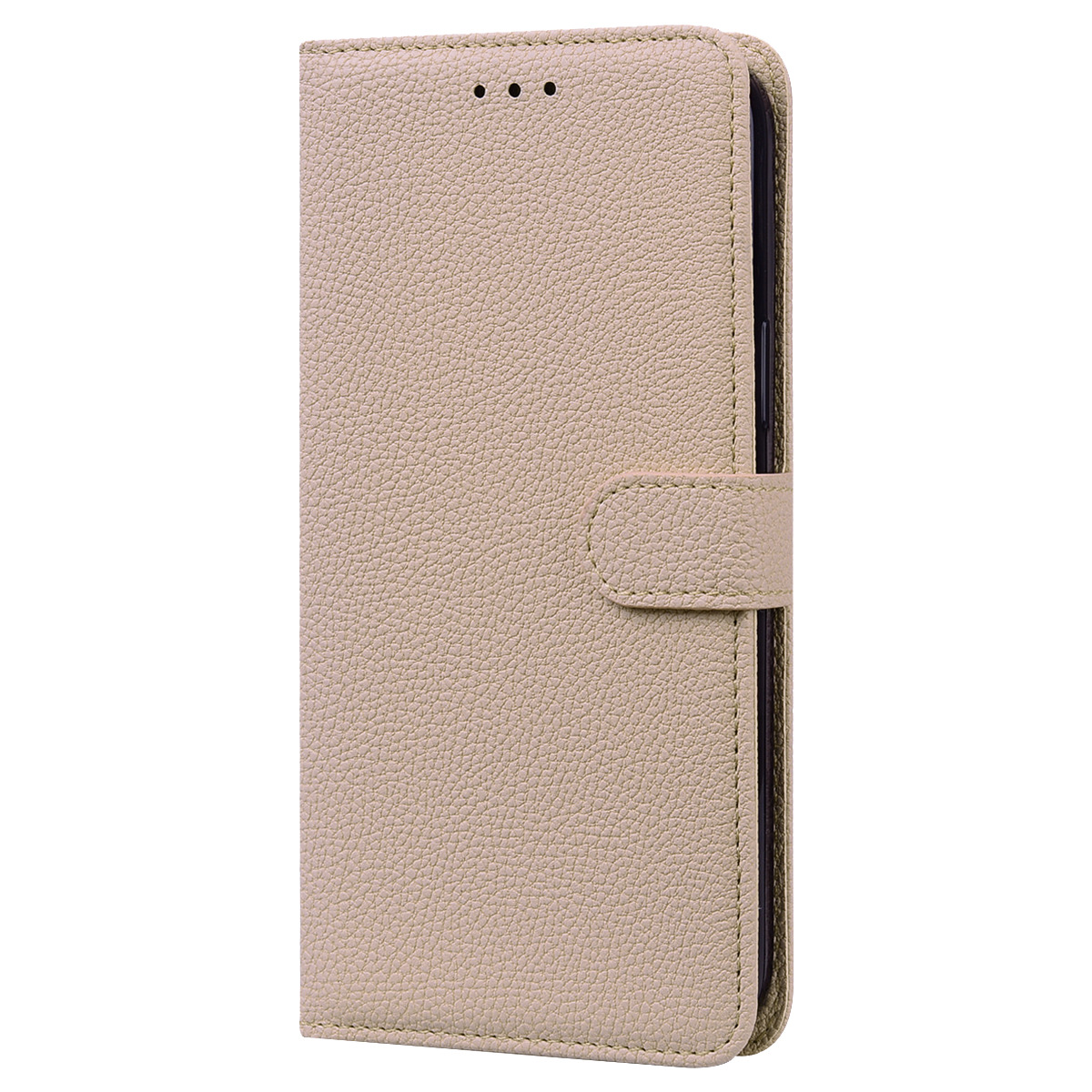 Samsung Galaxy A21 Book case Hoesje met Camera Bescherming - Kunstleer - Pasjeshouder - Koord -  Samsung Galaxy A21 – Beige