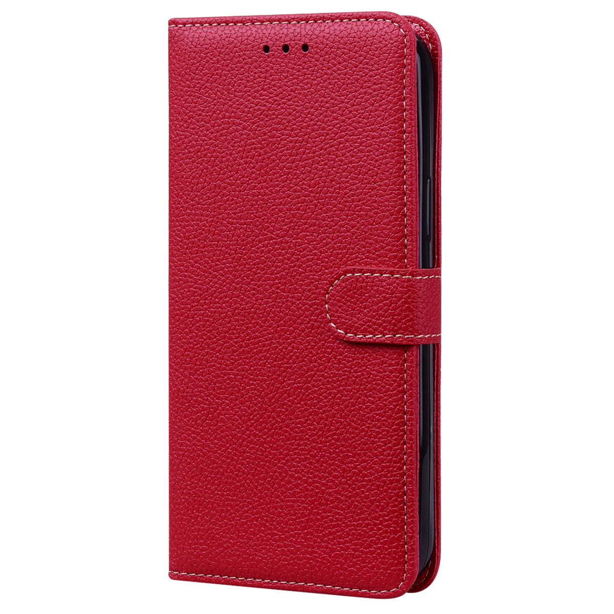 Samsung Galaxy A12 Book case Hoesje met Camera Bescherming - Kunstleer - Pasjeshouder - Koord -  Samsung Galaxy A12 – Rood
