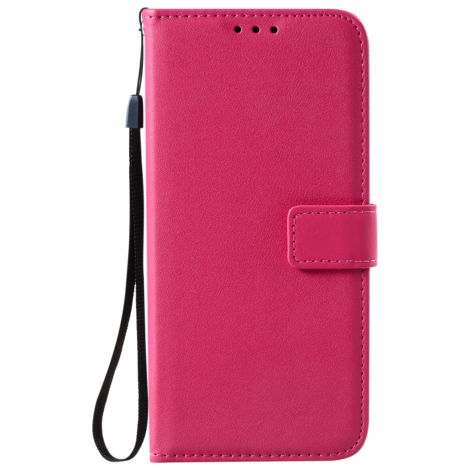 iPhone 12 Book Case Hoesje met Camera Bescherming - Kunstleer - Solide Kleur - Apple iPhone 12 - Roze