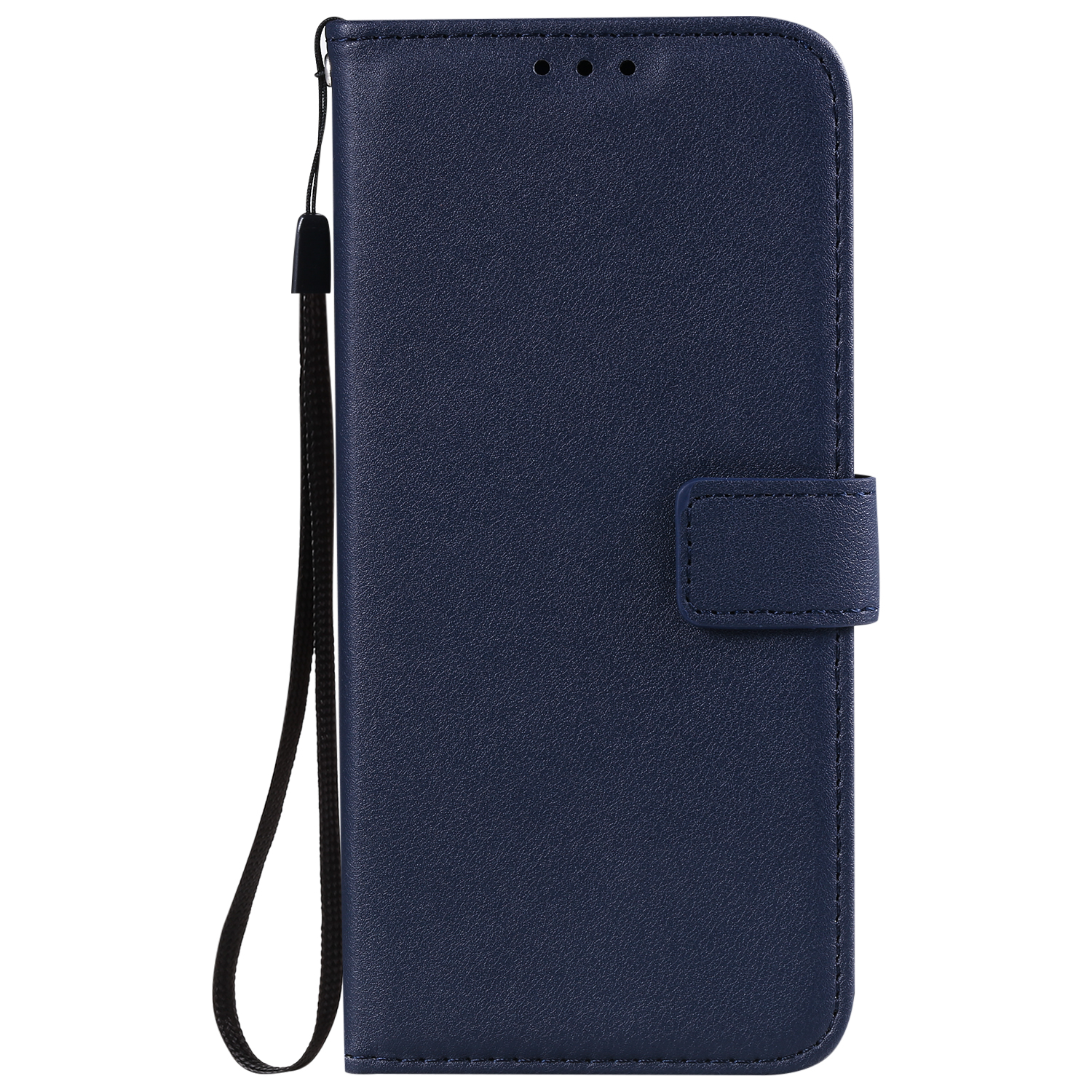 iPhone 12 Pro Book Case Hoesje met Camera Bescherming - Kunstleer - Solide Kleur - Apple iPhone 12 Pro - Donkerblauw