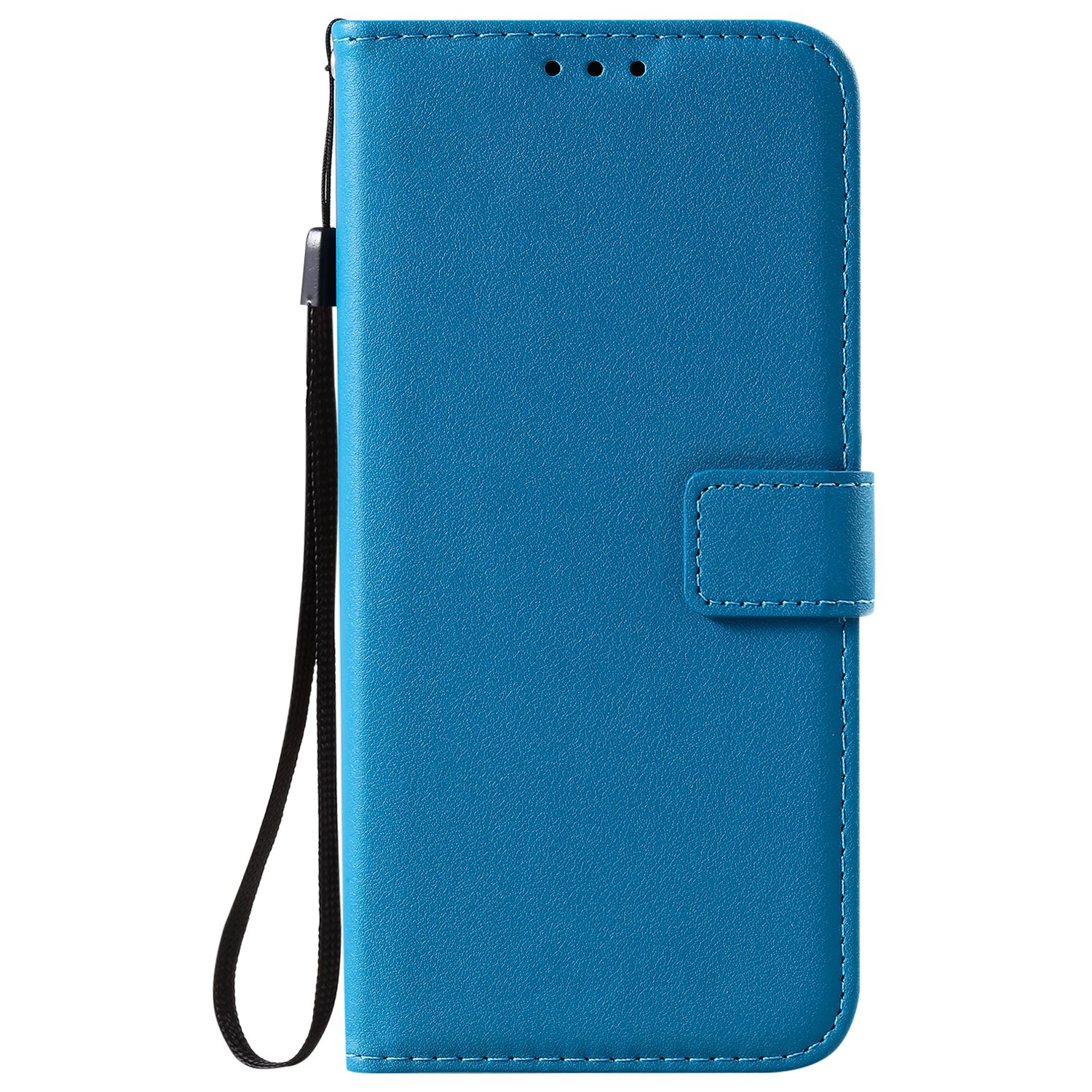 iPhone 12 Pro Max Book Case Hoesje met Camera Bescherming - Kunstleer - Solide Kleur - Apple iPhone 12 Pro Max - Blauw