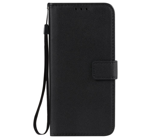 JVS Products iPhone 12 Mini Book Case Hoesje met Camera Bescherming - Kunstleer - Solide Kleur - Apple iPhone 12 Mini - Zwart kopen