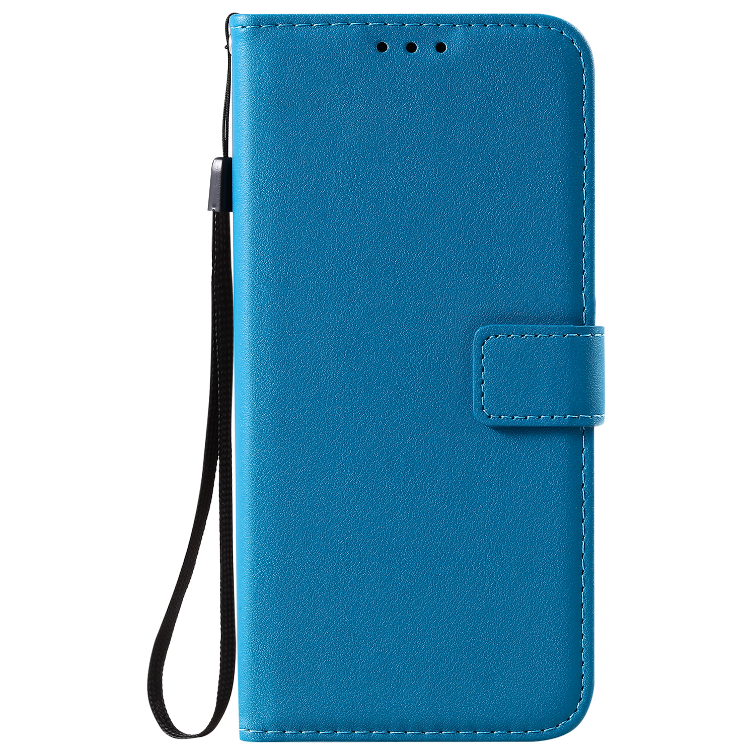 iPhone 13 Pro Max Book Case Hoesje met Camera Bescherming - Kunstleer - Solide Kleur - Apple iPhone 13 Pro Max - Blauw