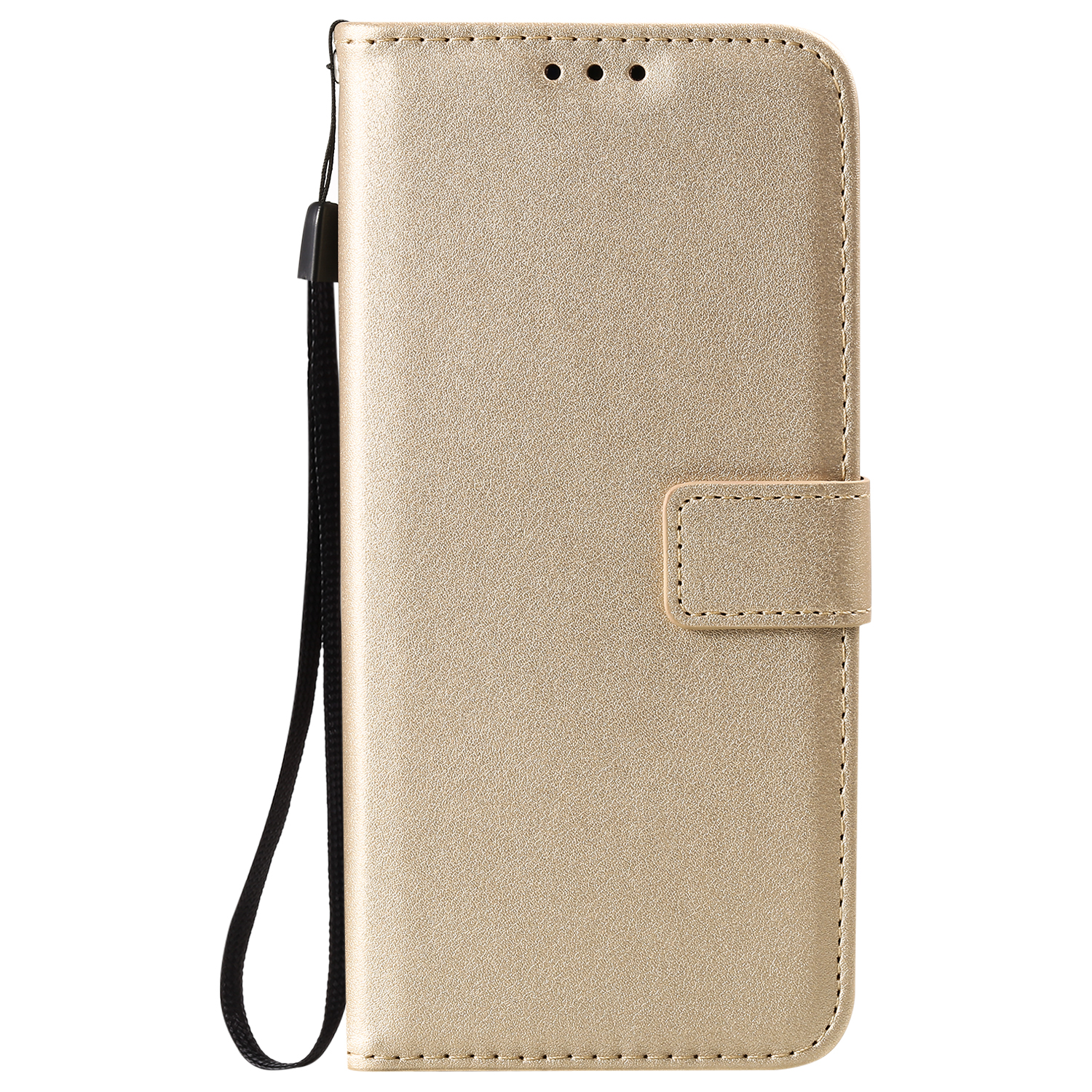 Samsung Galaxy A52 Book Case Hoesje met Camera Bescherming - Kunstleer - Solide Kleur -  Samsung Galaxy A52 - Goud