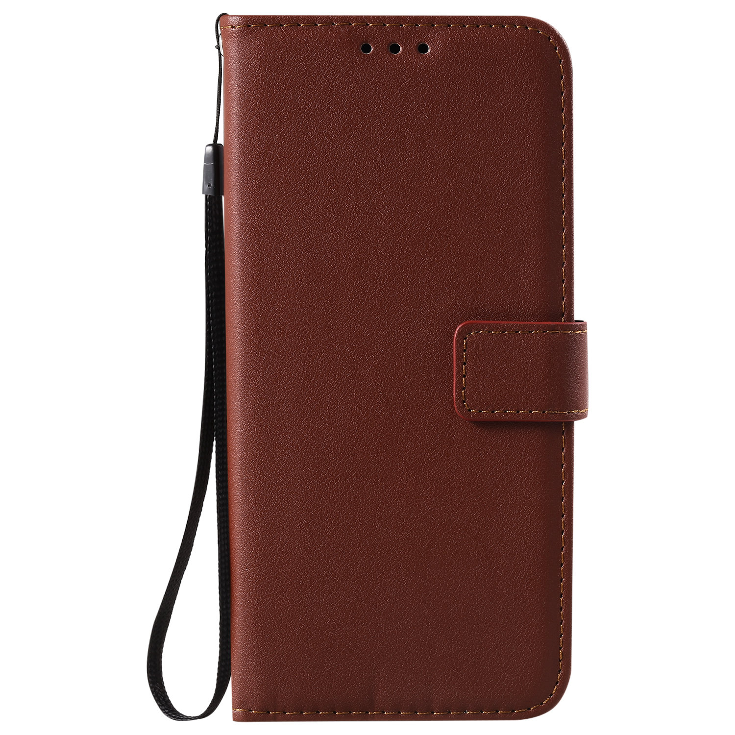 Samsung Galaxy A52 Book Case Hoesje met Camera Bescherming - Kunstleer - Solide Kleur -  Samsung Galaxy A52 - Bruin