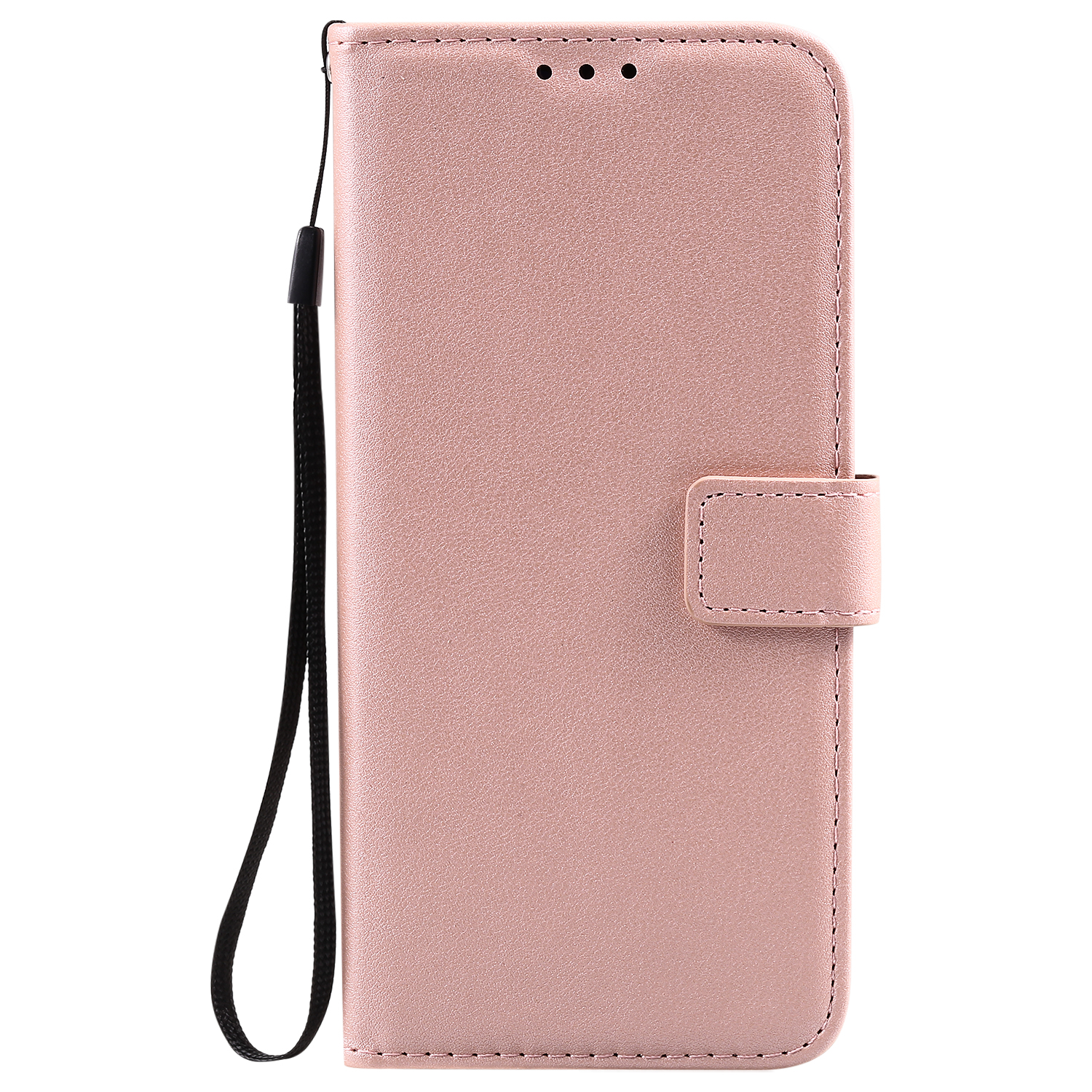 Samsung Galaxy S21 Book Case Hoesje met Camera Bescherming - Kunstleer - Solide Kleur -  Samsung Galaxy S21 - Rose Goud