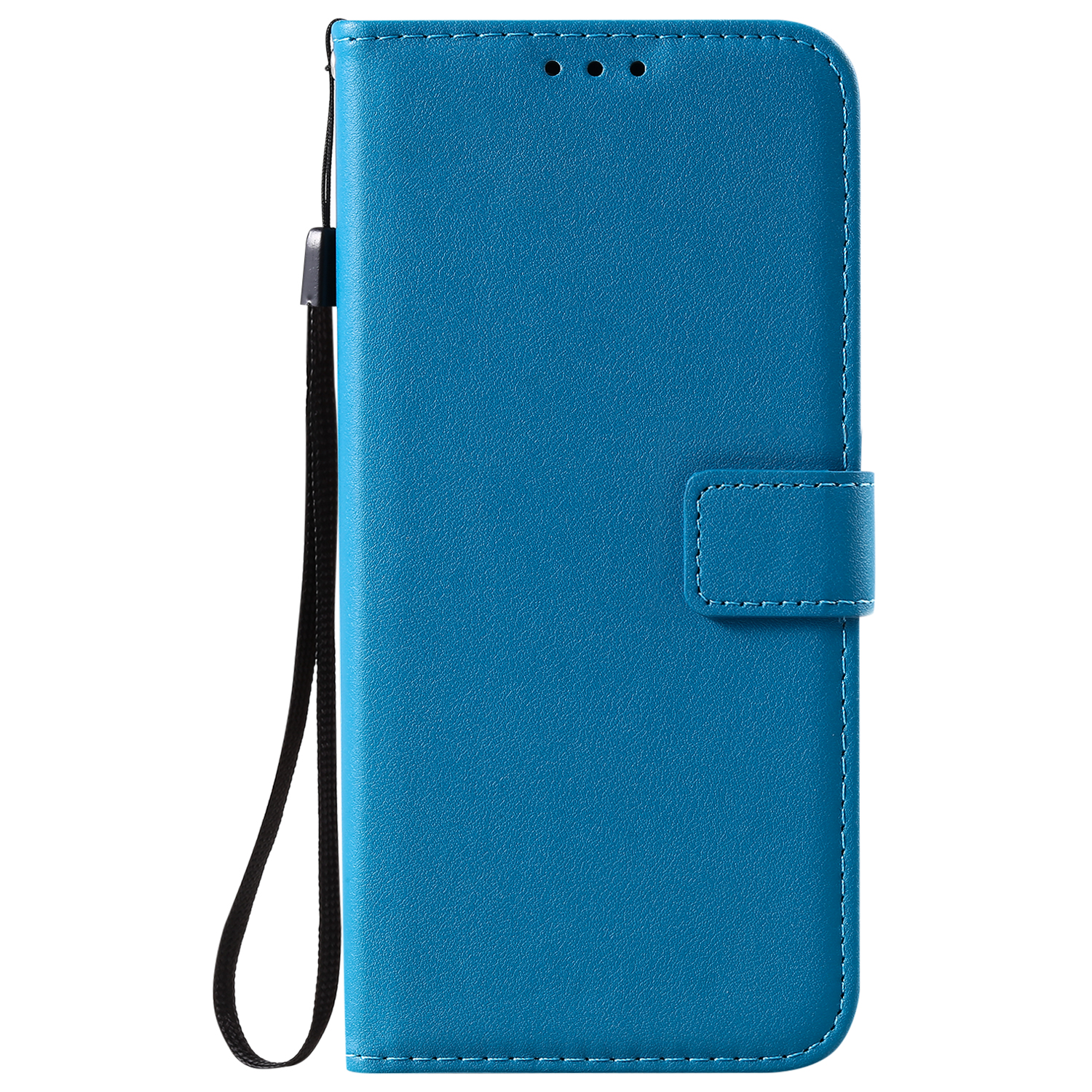 Samsung Galaxy S22 Book Case Hoesje met Camera Bescherming - Kunstleer - Solide Kleur -  Samsung Galaxy S22 - Blauw