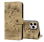 iPhone 12 Pro hoesje - Bookcase - Koord - Pasjeshouder - Portemonnee - Camerabescherming - Bloemenpatroon - Kunstleer - Bruin kopen