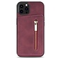 iPhone 7 Back Cover Hoesje met Camera Bescherming - Kunstleer - Pasjeshouder - Stijlvol patroon - Apple iPhone 7 - Bordeaux Rood kopen