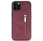 iPhone 8 hoesje - Backcover - Pasjeshouder - Portemonnee - Rits - Kunstleer - Bordeaux Rood kopen
