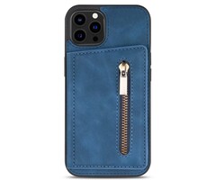 JVS Products Samsung Galaxy S21 Ultra hoesje - Backcover - Pasjeshouder - Portemonnee - Rits - Kunstleer - Blauw