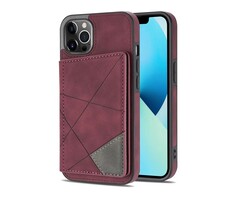 JVS Products Samsung Galaxy A52 hoesje - Backcover - Pasjeshouder - Portemonnee - Camerabescherming - Stijlvol patroon - TPU - Bordeaux Rood
