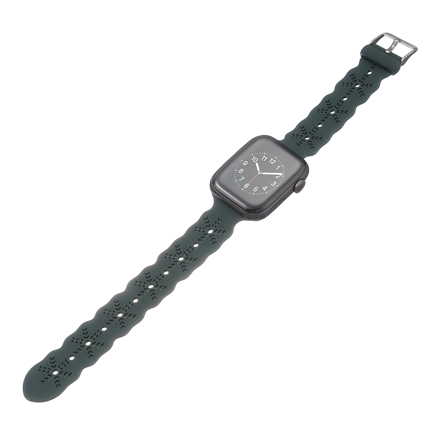 Sportbandje met patroon voor Apple Watch - 38/40MM - Silicone - Horloge en Pols Bandje - 1/2/3/4/5/6/SE - JVS Products - Groen