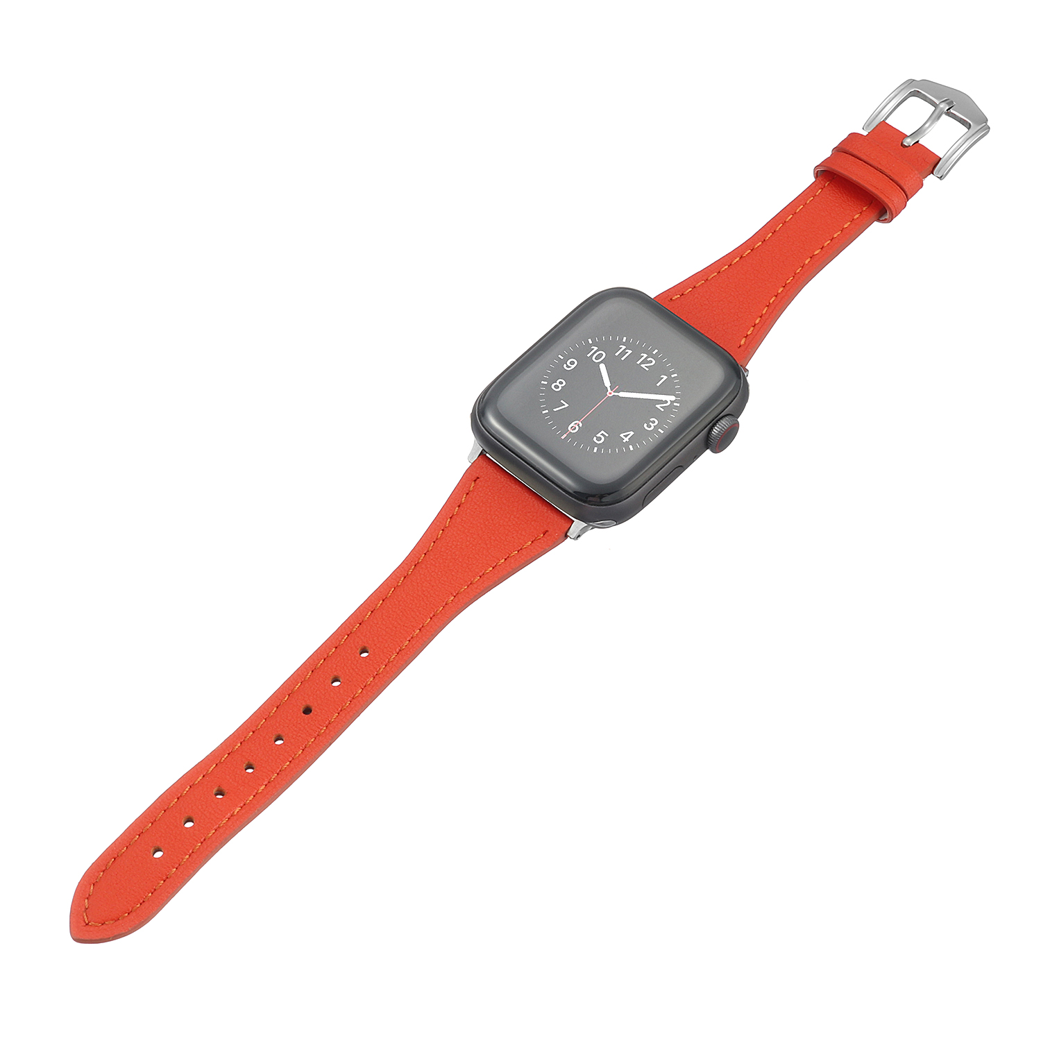 Dun Sportbandje met enkele Kleur voor Apple Watch - 38/40MM - Kunstleer - Horloge en Pols Bandje - 1/2/3/4/5/6/SE - JVS Products - Oranje