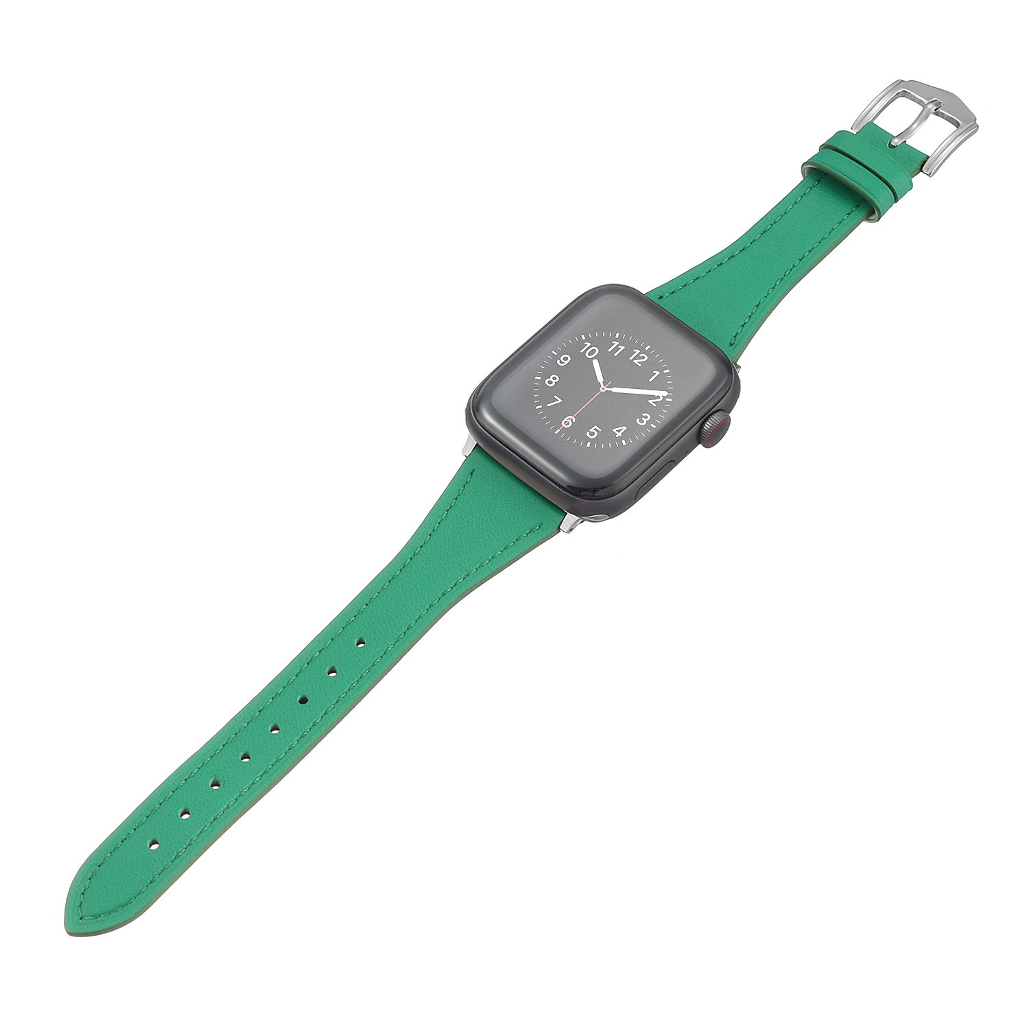 Dun Sportbandje met enkele Kleur voor Apple Watch - 38/40MM - Kunstleer - Horloge en Pols Bandje - 1/2/3/4/5/6/SE - JVS Products - Groen