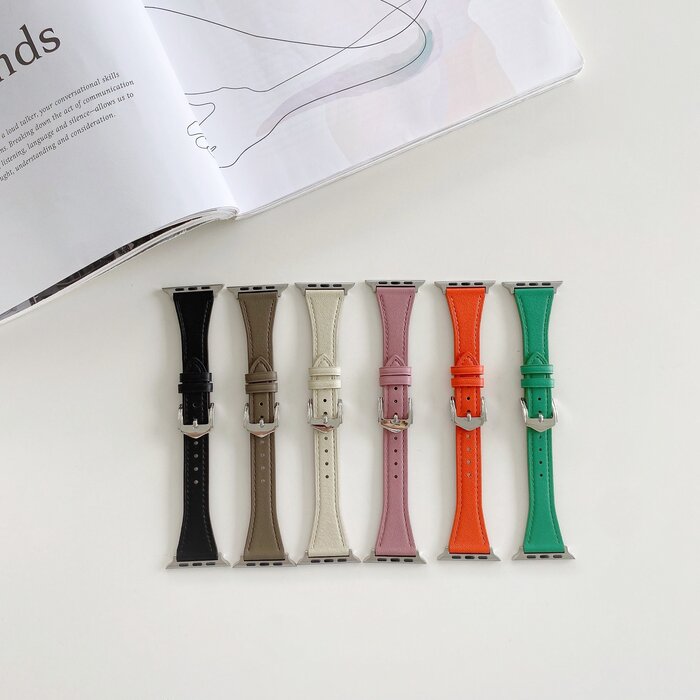JVS Products Bandje geschikt voor Apple Watch 38/40MM - Maat L - Sportband - Horlogebandje - Polsband - Kunstleer - Groen