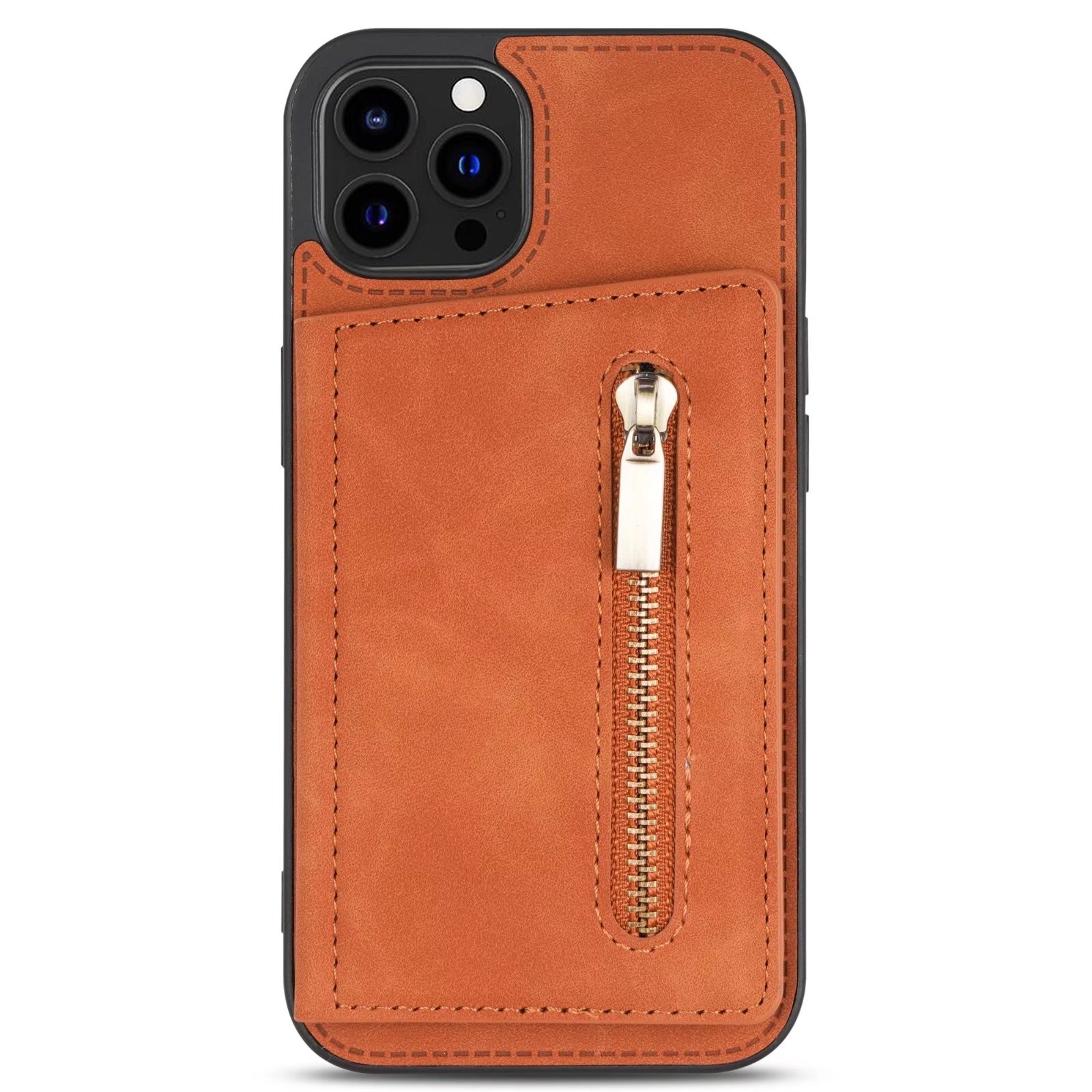 Samsung Galaxy A72 hoesje - Backcover - Pasjeshouder - Portemonnee - Rits - Kunstleer - Bruin afbeelding