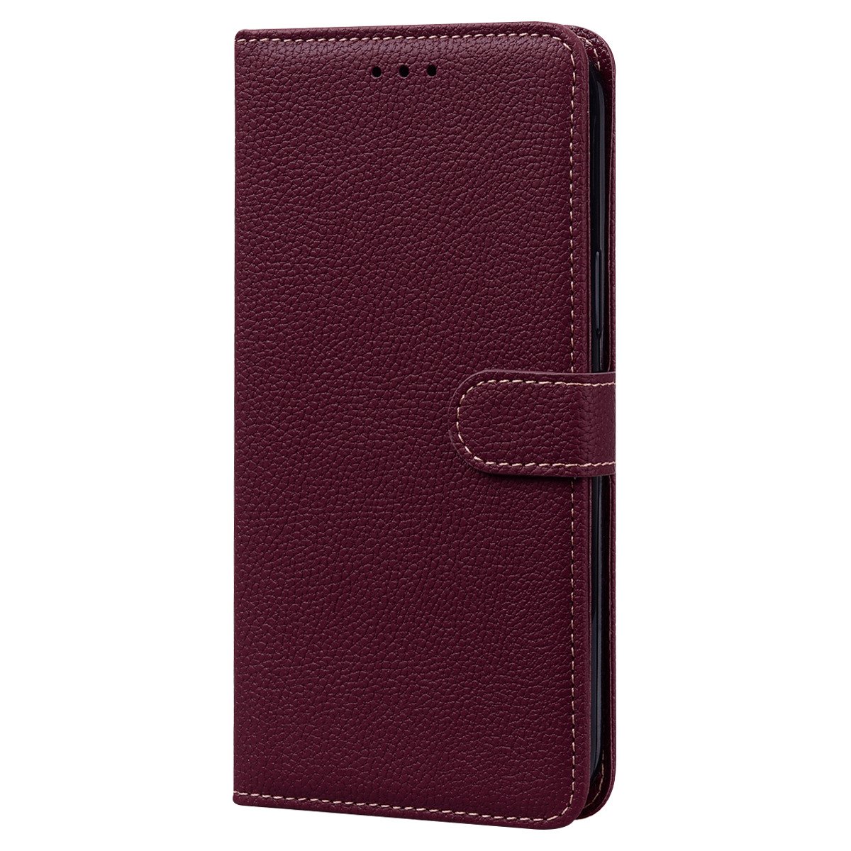 iPhone XR Book case Hoesje met Camera Bescherming - Kunstleer - Pasjeshouder - Koord -  iPhone XR – Bordeaux