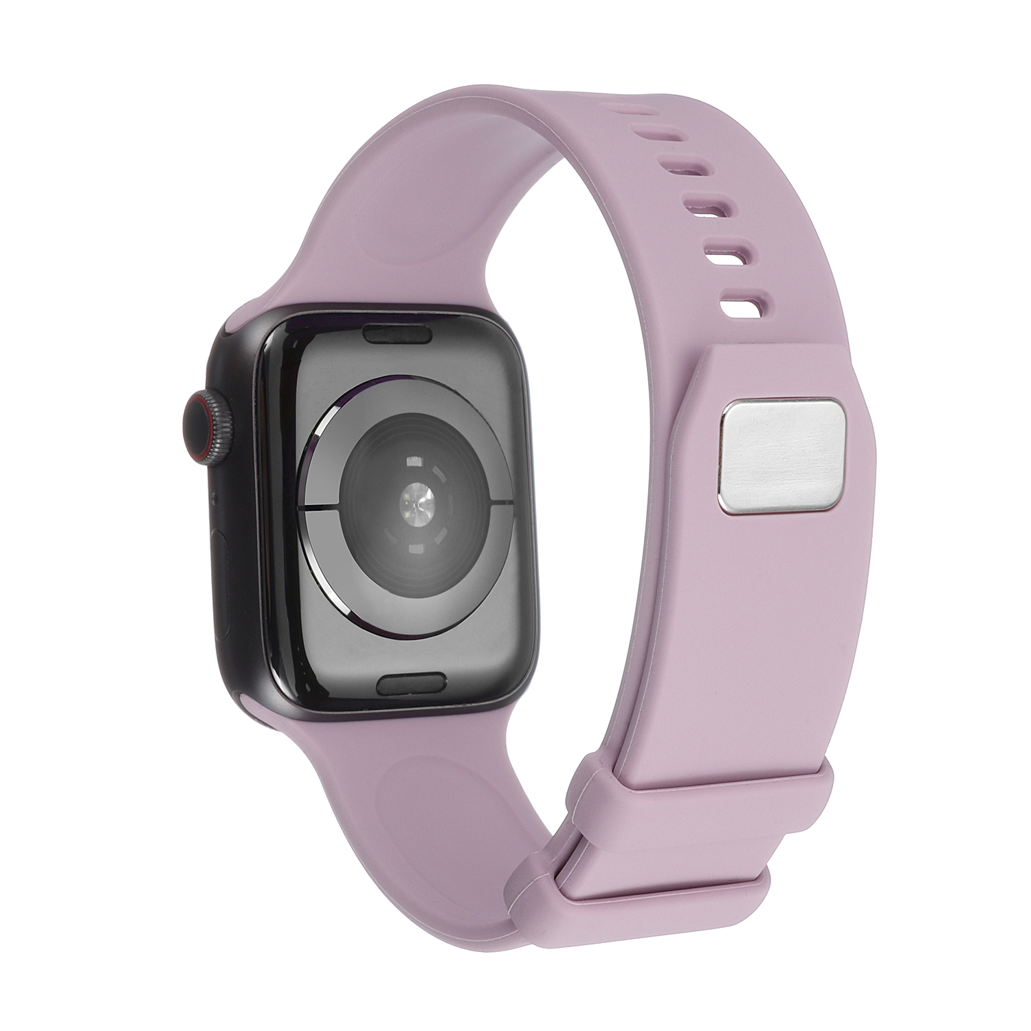 Bandje geschikt voor Apple Watch 42/44MM - Maat L - Sportband - Polsband - Dun - Horlogebandje - Siliconen - Solide kleur - Paars afbeelding