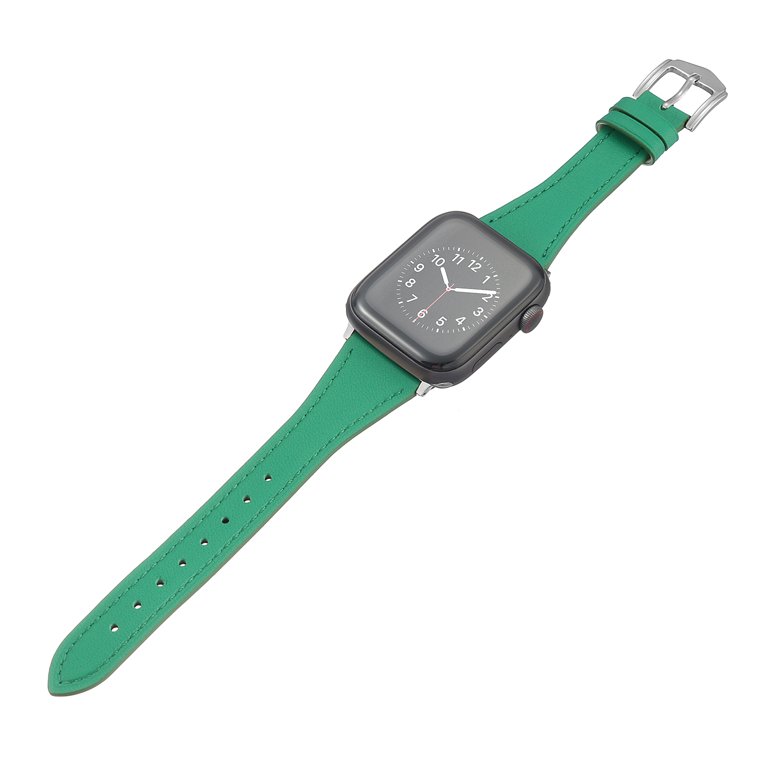 Bandje geschikt voor Apple Watch 42/44MM - Maat L - Sportband - Horlogebandje - Polsband - Kunstleer - Groen afbeelding