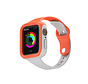 Dual Colour Sportbandje Geschikt voor Fitbit Sense - Silicone - Horloge en Pols Bandje - 42/44/45 mm - JVS Products  - Oranje / Wit kopen