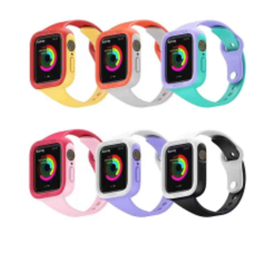 Bandje geschikt voor Fitbit Sense  - Sportband - Polsband - Horloge bandje - Tweekleurig - Siliconen - Wit/Zwart kopen