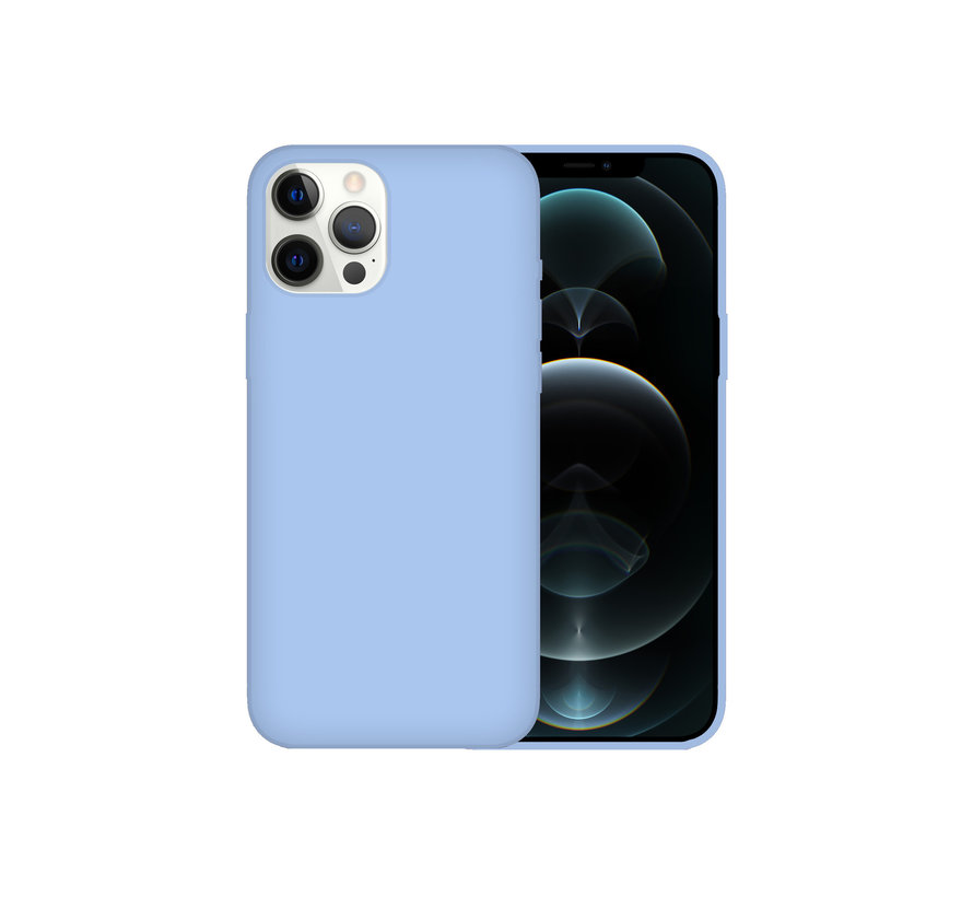 iPhone 12 hoesje - Backcover - Siliconen - Lichtblauw kopen