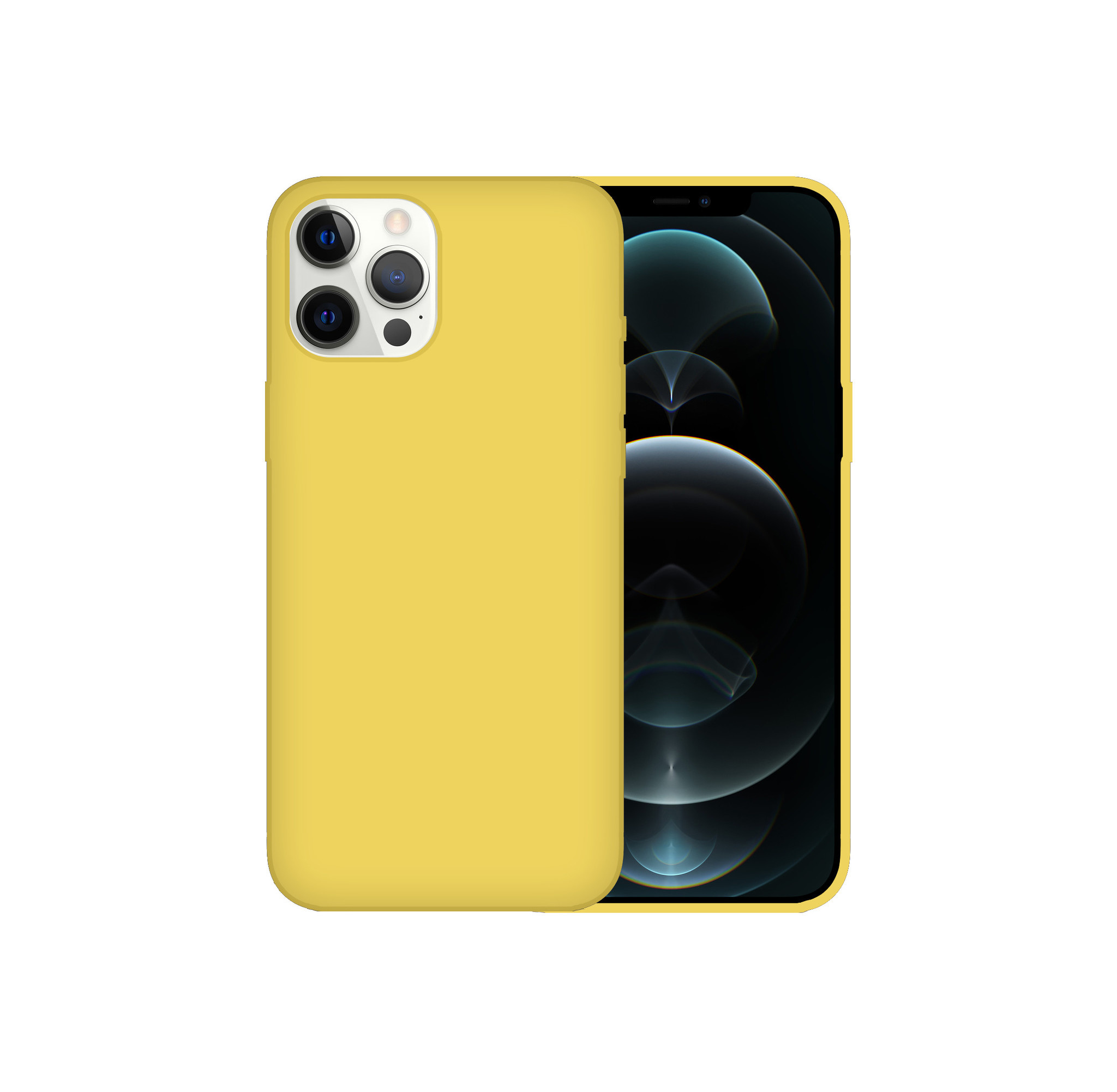 iPhone 12 hoesje - Backcover - TPU - Geel afbeelding