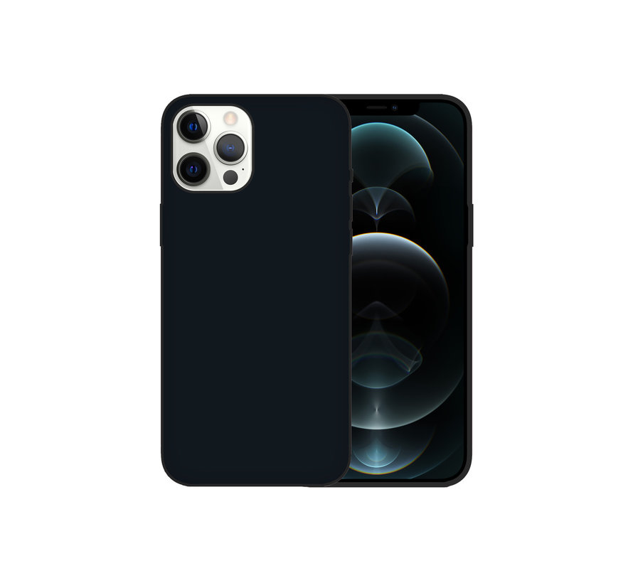 iPhone 12 hoesje - Backcover - Siliconen - Zwart kopen