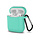 Hoesje geschikt voor Airpods 1 en 2 - Softcase - Sleutelhanger - Cover - Extra dun - Siliconen - Mintgroen