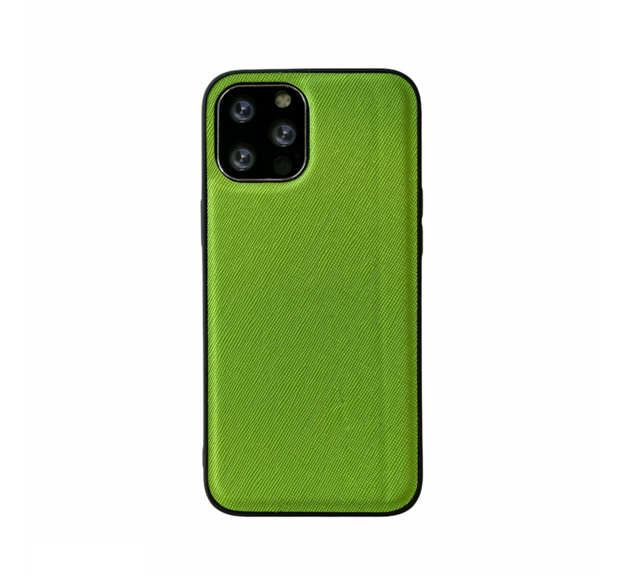iPhone 11 Back Cover Hoesje - Stof Patroon - Siliconen - Back Cover - Apple iPhone 11 - Groen kopen