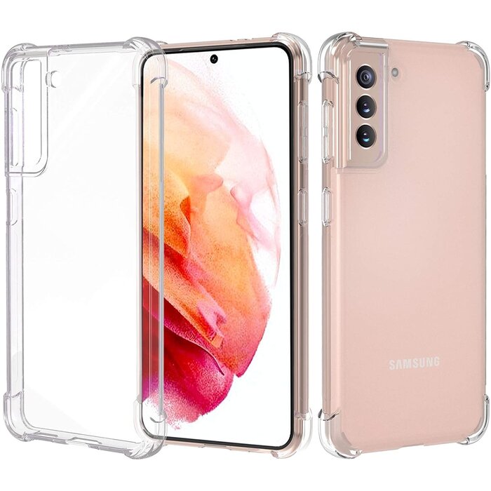 JVS Products Samsung Galaxy S21 Anti-Shock Hoesje + GRATIS Screenprotector - Transparant - Extra - Dun - Samsung Galaxy S21 hoes - cover - case - Screenprotector kit