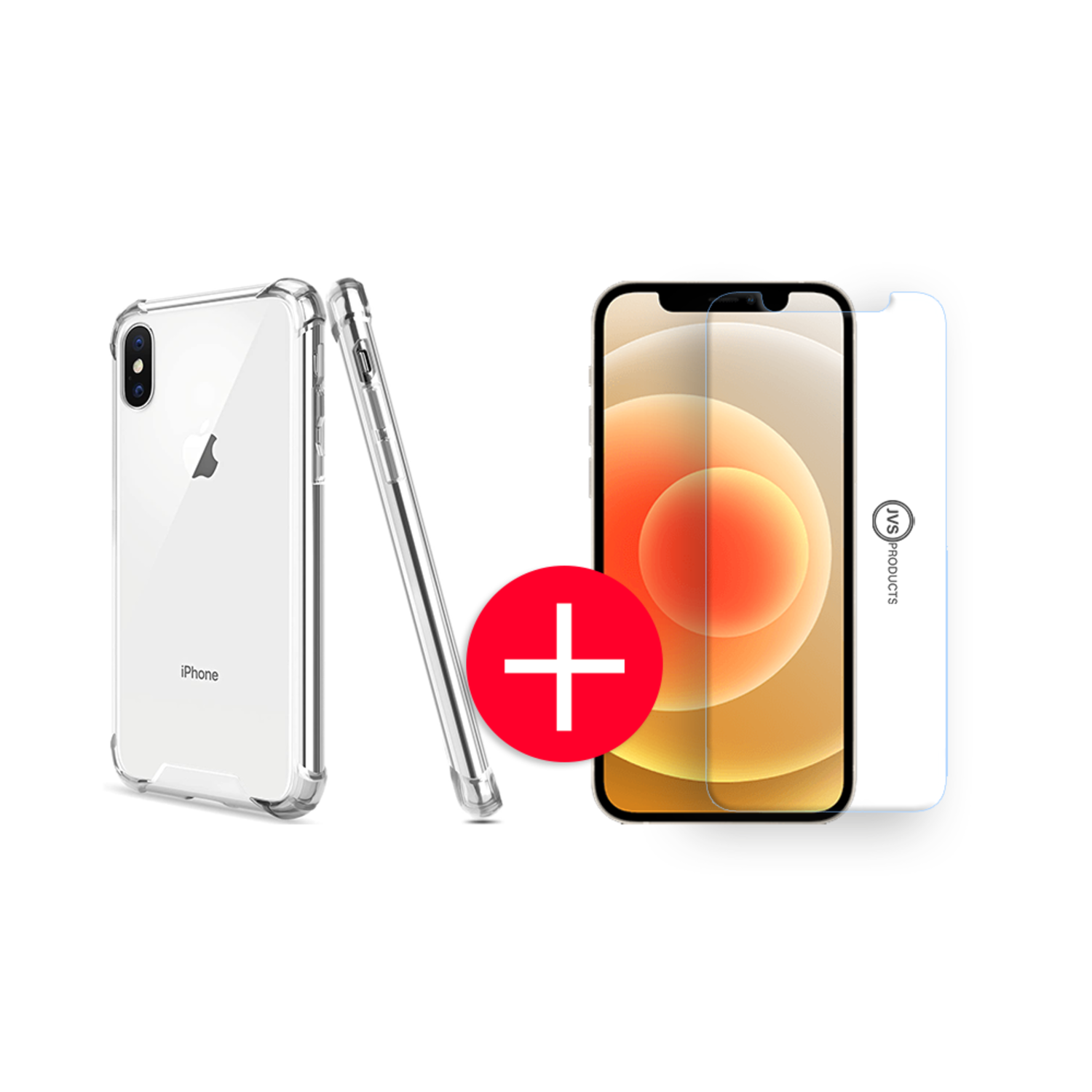 Apple Iphone XS Max Anti-Shock Hoesje + - Transparant Extra Dun Apple Iphone XS Max hoes cover case Screenprotector kit AllYourGames.nl