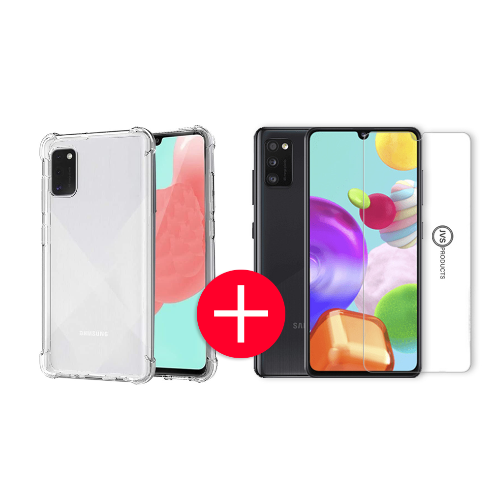 Samsung Galaxy A41 Transparant Hoesje + GRATIS Screenprotector - Transparant - Extra Dun - Samsung Galaxy A41 - Hoes - Cover - Case - Screenprotector kit afbeelding