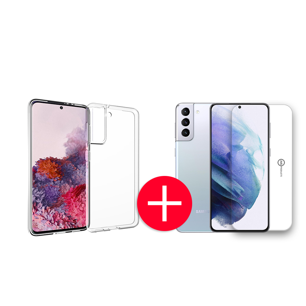 Samsung Galaxy S21 Transparant Hoesje + GRATIS Screenprotector - Transparant - Extra Dun - Samsung Galaxy S21 - Hoes - Cover - Case - Screenprotector kit afbeelding