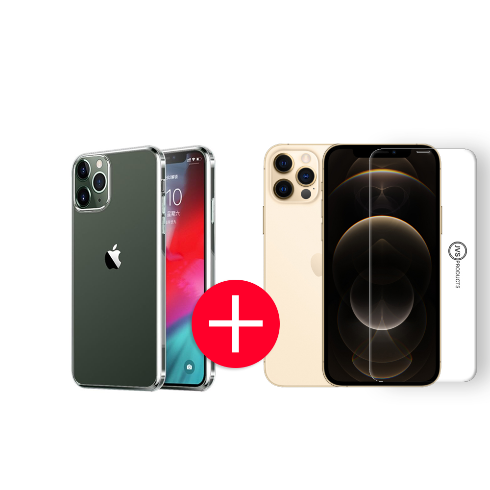 iPhone 12 Pro Max Transparant Hoesje + GRATIS Screenprotector - Transparant - Extra Dun - Apple iPhone 12 Pro Max - Hoes - Cover - Case - Screenprotector kit afbeelding