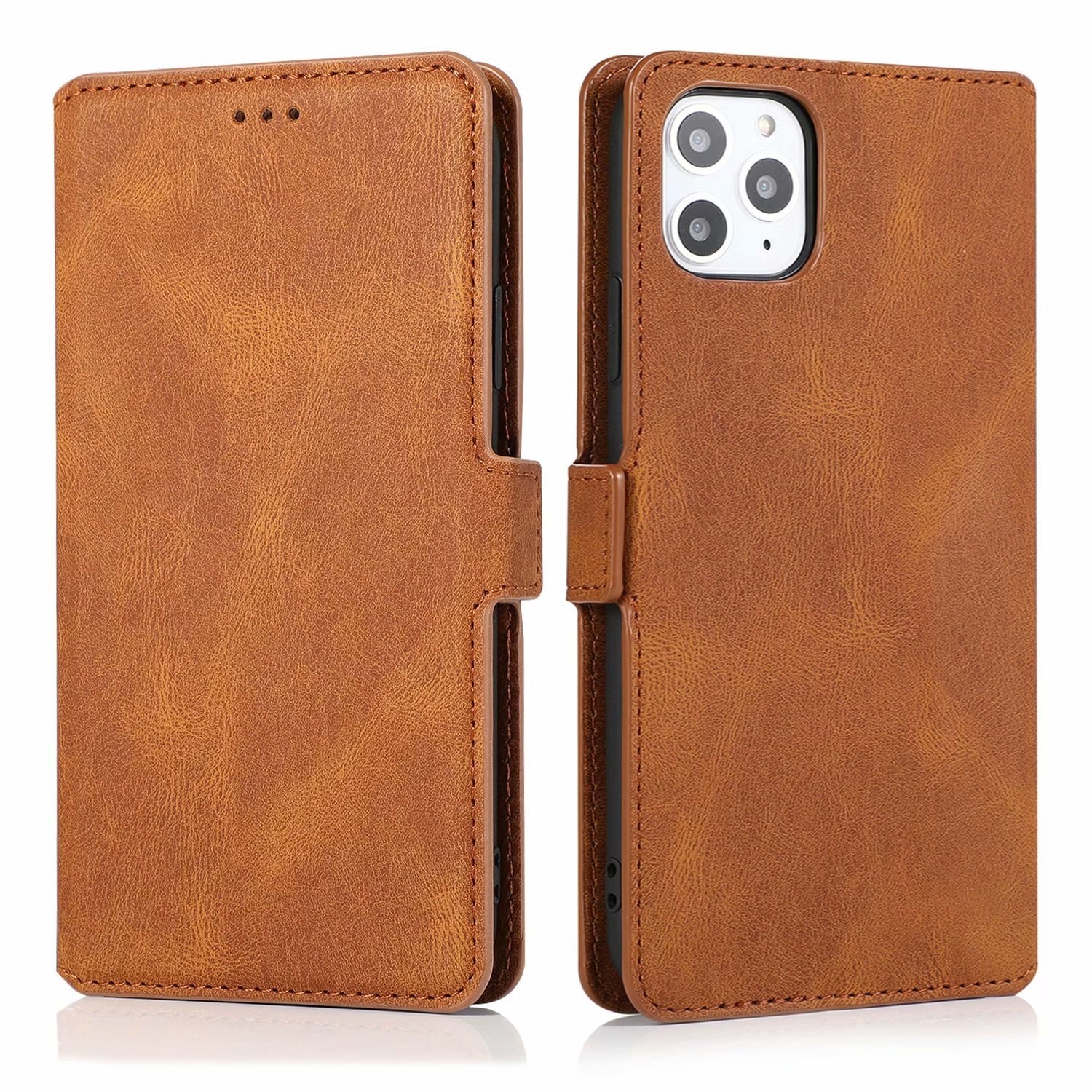 iPhone 11 Pro Max hoesje - Bookcase - Pasjeshouder - Portemonnee - Kunstleer - Bruin afbeelding