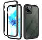 iPhone 12 Pro Full Body Hoesje - 2-delig - Rugged - Back Cover - Siliconen - Case - TPU - Schokbestendig - Apple iPhone 12 Pro - Transparant / Zwart kopen