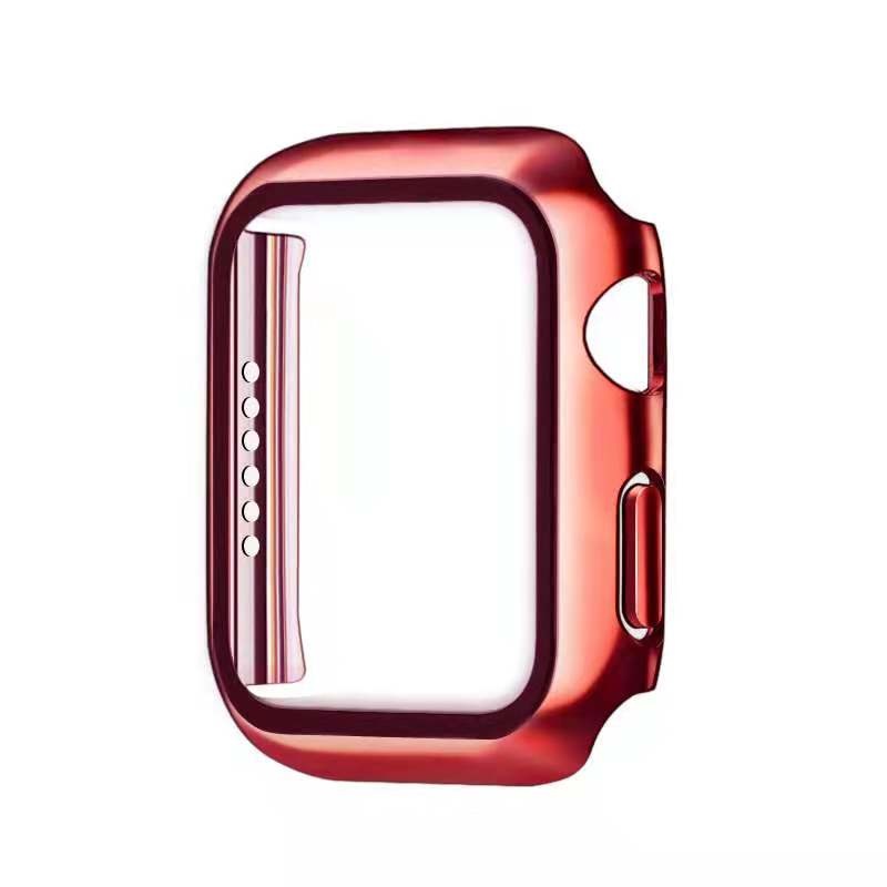 Hoesje geschikt voor Apple Watch 38MM - Bumper hoesje - Screenprotector - TPU - Rood kopen afbeelding