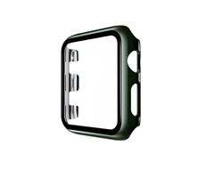 JVS Products Hoesje geschikt voor Apple Watch 44MM  - Bumper hoesje - Screenprotector - TPU - Donkergroen