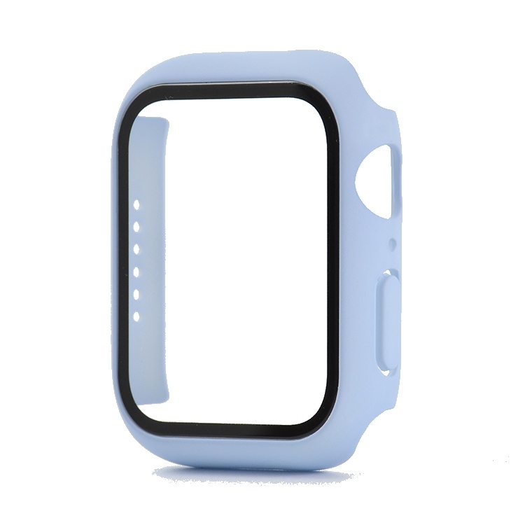 Hoesje geschikt voor Apple Watch 38MM - Hardcase - Screenprotector - Kunststof - Paars/Blauw afbeelding