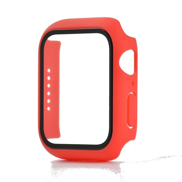 Hoesje geschikt voor Apple Watch 40MM - Hardcase - Screenprotector - Kunststof - Rood afbeelding