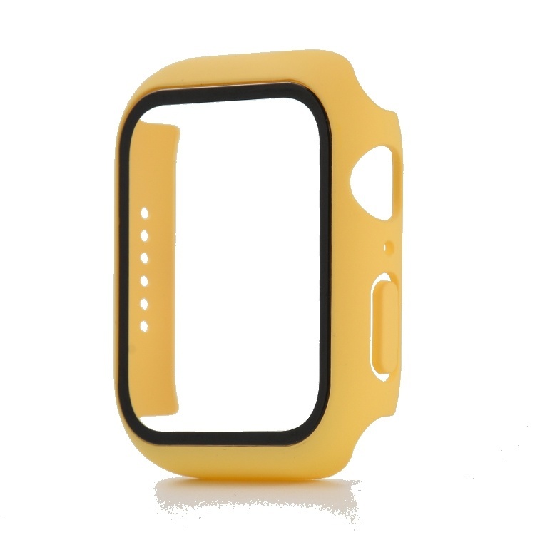 Hoesje geschikt voor Apple Watch 40MM - Hardcase - Screenprotector - Kunststof - Geel kopen afbeelding