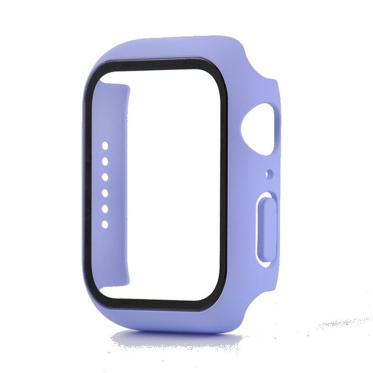 Hoesje geschikt voor Apple Watch 42MM - Hardcase - Screenprotector - Kunststof - Paars afbeelding