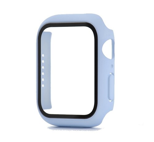 JVS Products Hoesje geschikt voor Apple Watch 42MM - Hardcase - Screenprotector - Kunststof - Paars/Blauw kopen