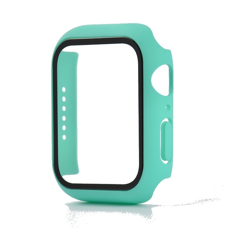 Hoesje geschikt voor Apple Watch 42MM - Hardcase - Screenprotector - Kunststof - Turquoise afbeelding