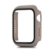 JVS Products Apple Watch 44MM Full Cover Hoesje + Screenprotector - Kunststof - TPU - Apple Watch Case - Taupe