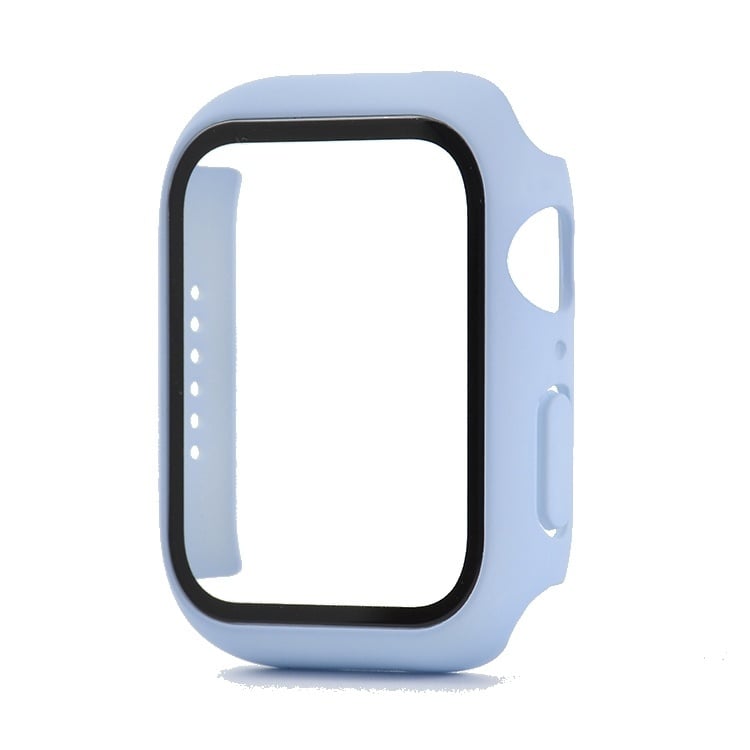Apple Watch 44MM Full Cover Hoesje + Screenprotector - Kunststof - TPU - Apple Watch Case - Paars/Blauw